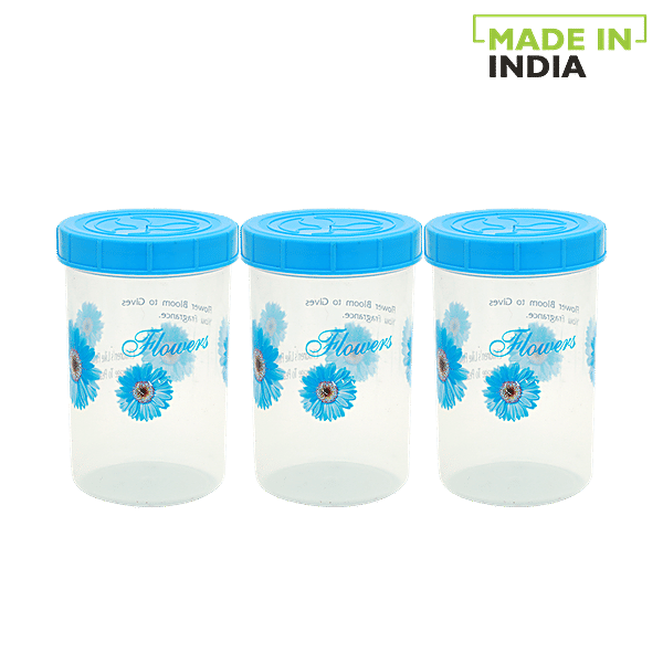 Buy Laplast Storage Container Blue, Plastic, Printed, Round Online at