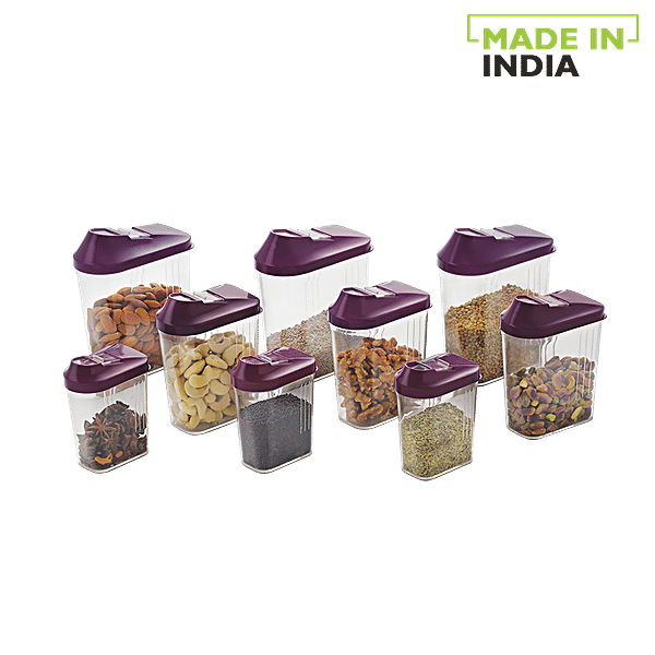 Buy Steelo Skippar Storage Container Purple Lid Transparent, Plastic