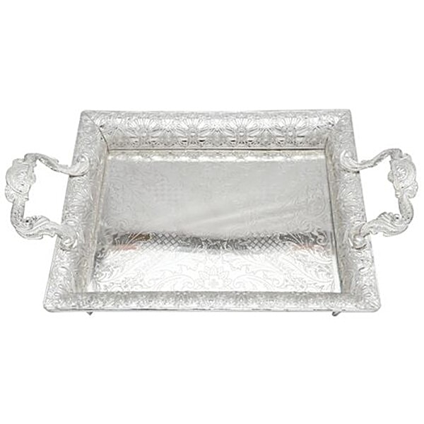 Buy GIRI Fancy German Silver Serving Tray 12 inches Online at Best