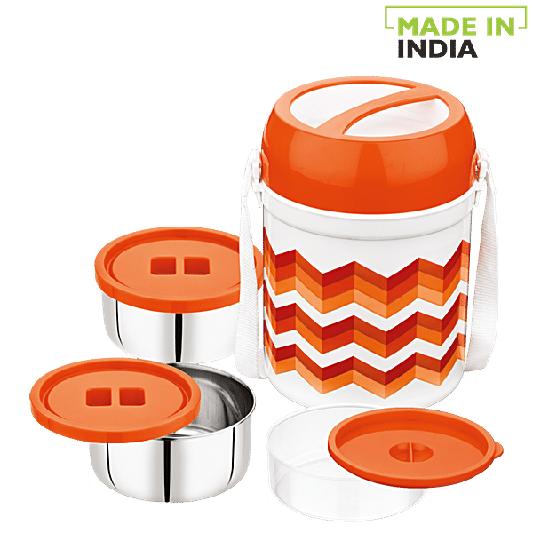 Buy Asian Plastic Lunch Box/Tiffin Box Diet Meal Hot Pack, Orange