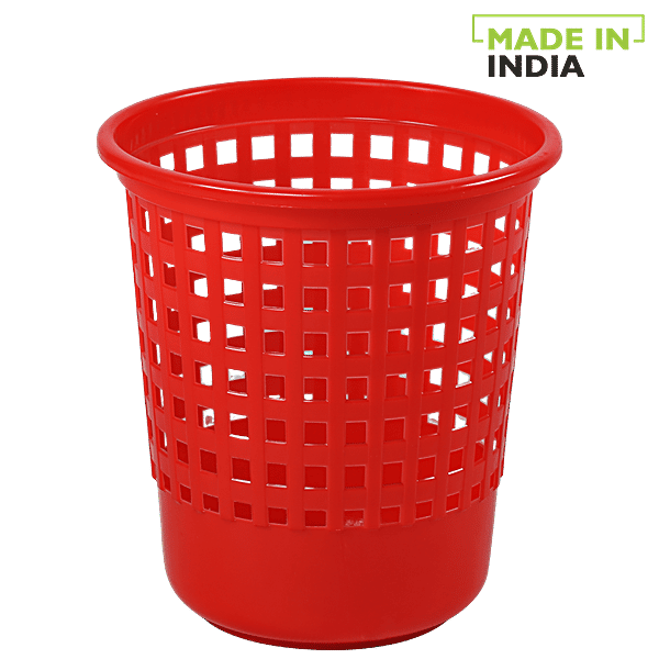 Buy Cello Jali Office Plastic Dustbin / Garbage Bin Red Online at