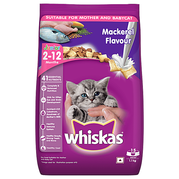 Buy Whiskas Dry Cat Food 212 Months, Mackerel Flavour Online at Best