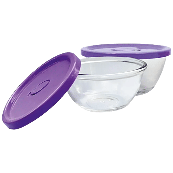 Buy Yera Glass Bowl Set With Lids Transparent Online at Best Price of