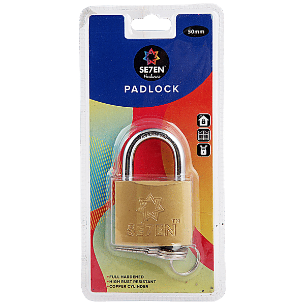 Buy SE7EN Pad Lock RustResistant, For Home, Office, 50 mm Online at