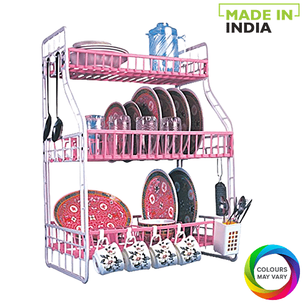 Buy Aristo Plastic Kitchen Rack/Kitchen Stand 3 Tier, Assorted Colour