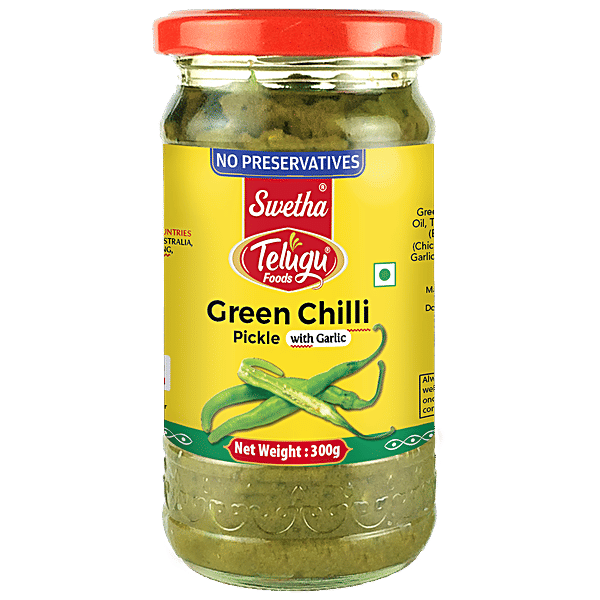 Buy Swetha Telugu foods Telugu Foods Green Chilli Pickle Bottle Online