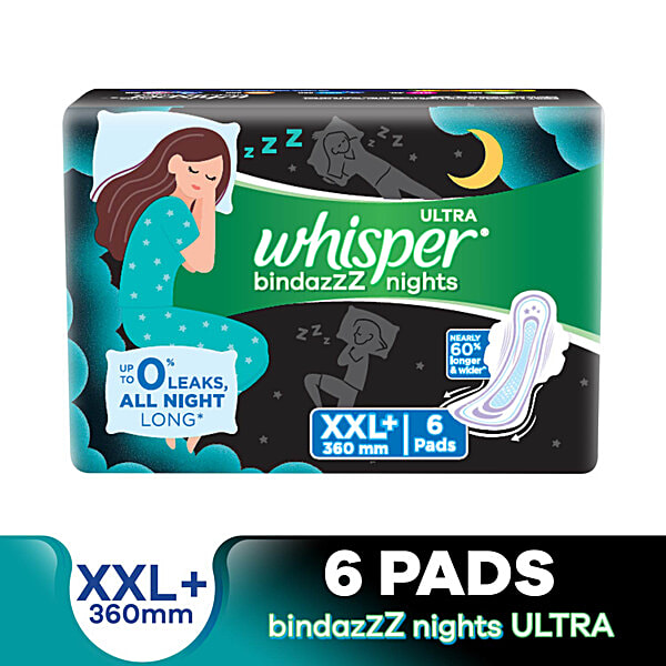 Buy Whisper Ultra Nights Sanitary Pad With Wings XXL Plus Online at