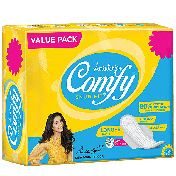 Buy Comfy Snug Fit Sanitary Pads Value Pack - Regular, 230 mm With