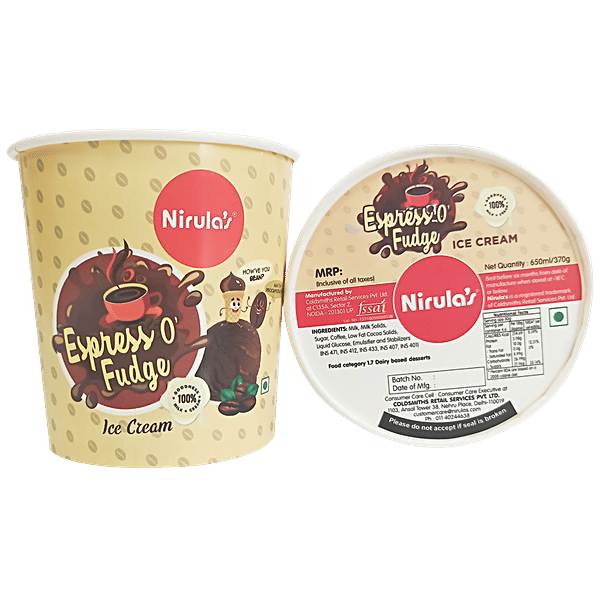 Buy Nirulas Espress O' Fudge Ice Cream 100 Goodness of Milk Cream