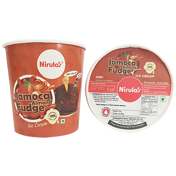 Buy Nirulas Jamoca Almond Fudge Ice Cream 100 Goodness of Milk Cream