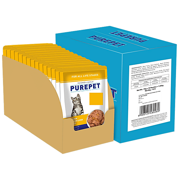 Buy Purepet Wet Cat Food Real Tuna & Chicken Liver In Gravy Online at