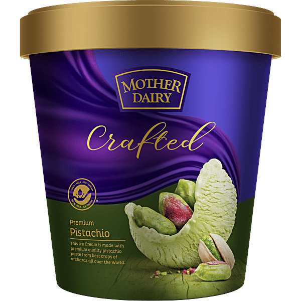 Buy Mother Dairy Crafted Premium Pistachio Ice Cream 100 Milk Online at Best Price of Rs 300