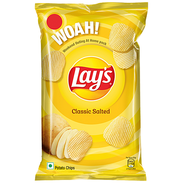 Buy Lays Potato Chips - Classic Salted Flavour, Crunchy Snacks Online ...