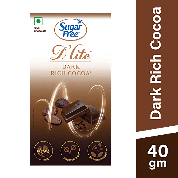 Buy Sugar Free D'lite Rich Cocoa Dark Chocolate Bar Online at Best Price of Rs 94.05 bigbasket