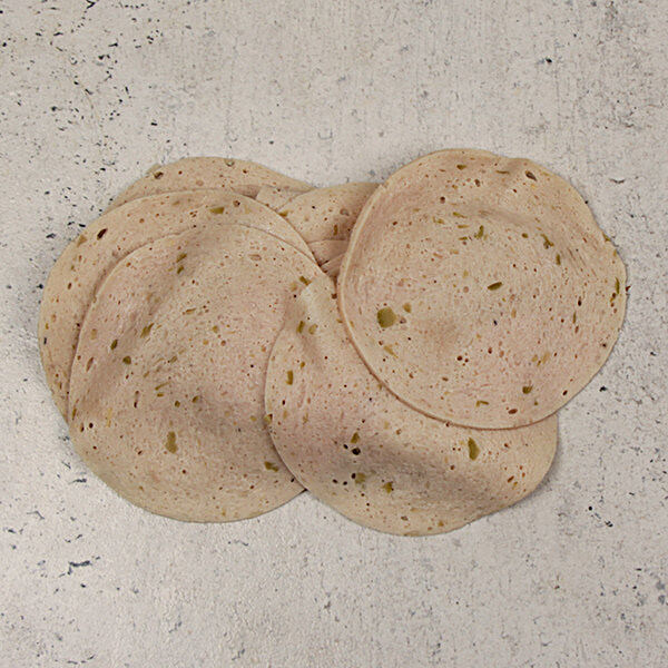 Buy Fresho Signature Chicken Mortadella with Green Olives Sliced
