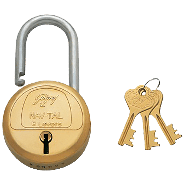 Buy Godrej NavTal 6 Levers 3 Keys Long Shackle Padlock Online at Best