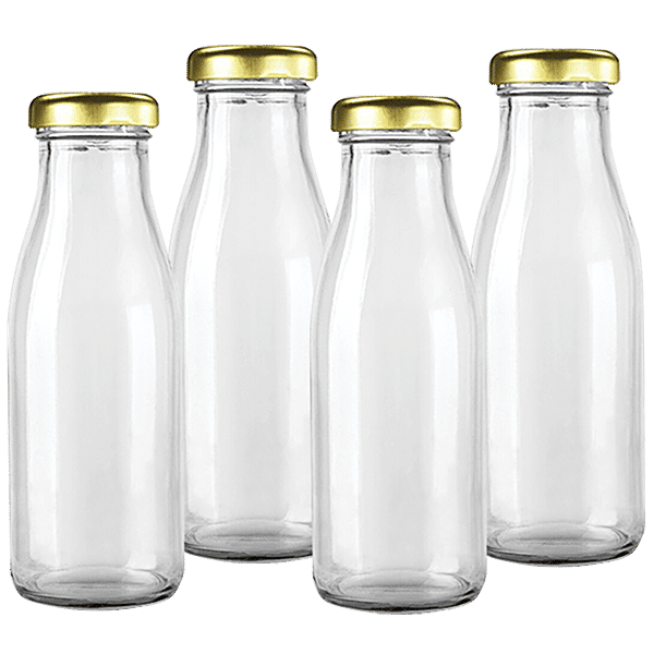Buy Glass Ideas Glass Bottle Plain White With Metal Cap Online at