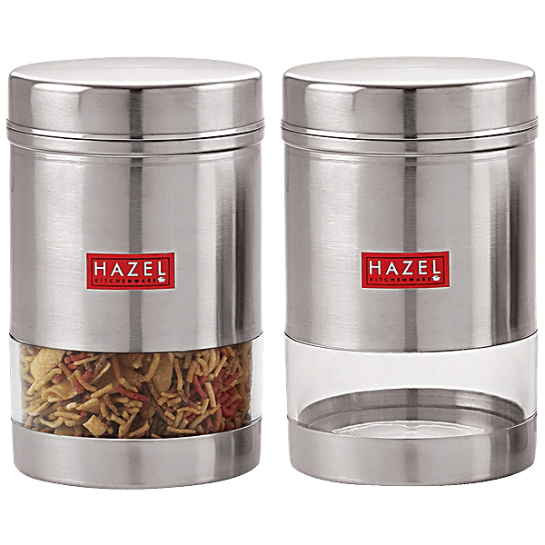 Buy HAZEL Stainless Steel Transparent See Through Container Silver