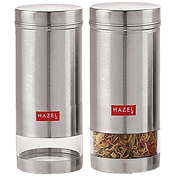 Buy HAZEL Stainless Steel Transparent See Through Container Silver