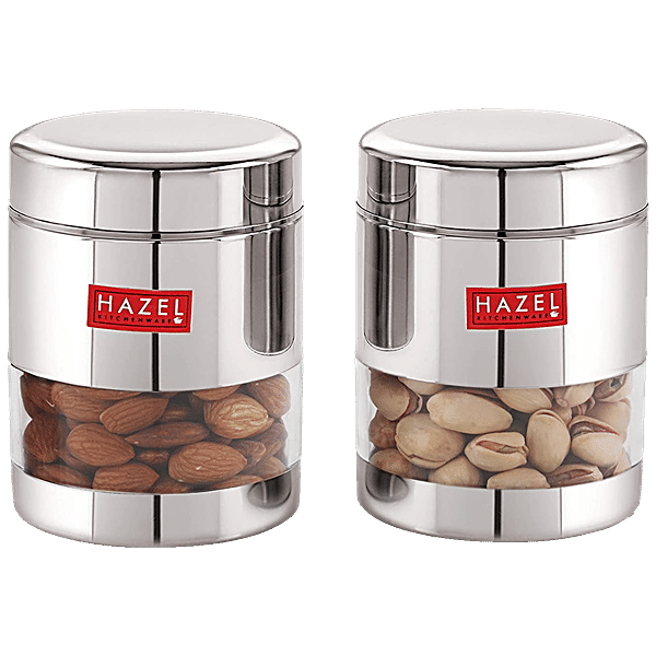 Buy HAZEL Stainless Steel Transparent Glossy See Through Container