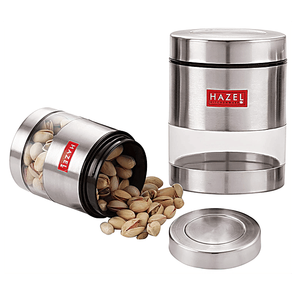 Buy HAZEL Stainless Steel Transparent See Through Container Silver