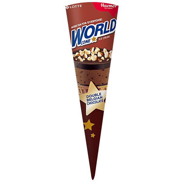 Buy Havmor Ice Cream World Cone, Double Belgian Chocolate Online at