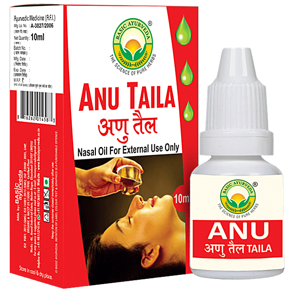Buy Basic Ayurveda Anu Taila Nasal Oil, Helpful In Sinusitis, Asthma Online at Best Price of