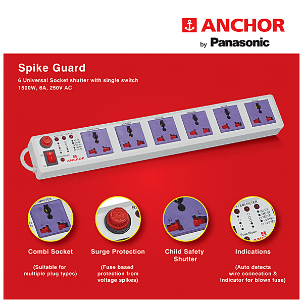 Buy Anchor by Panasonic Extension Board Plastic, Spike Guard 22579, 1