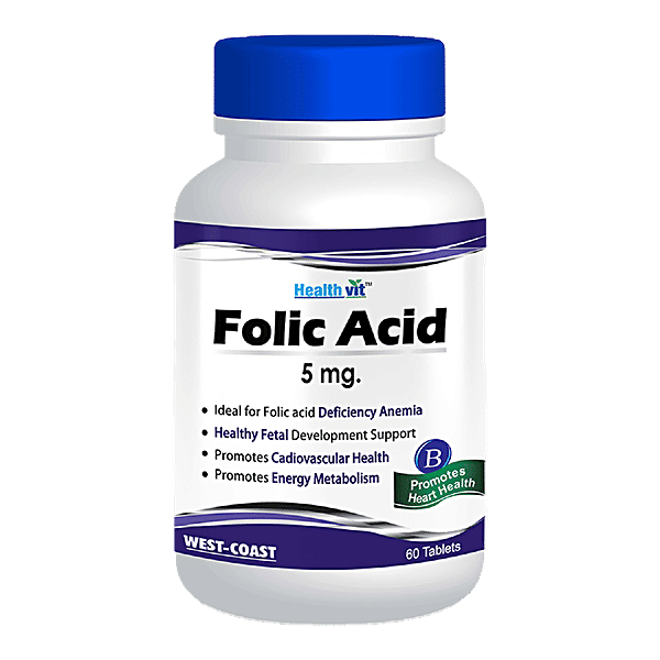 Buy Healthvit Folic Acid Tablets 5 mg Online at Best Price of Rs 400