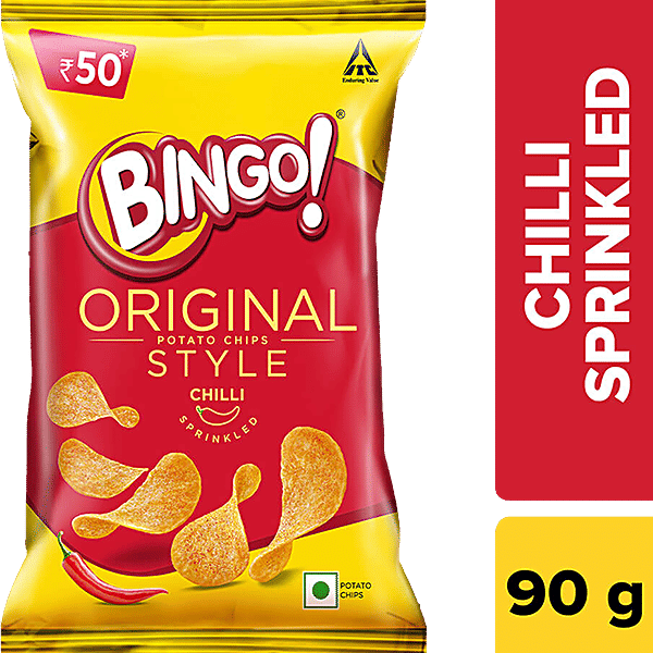 Buy Bingo Flat Cut Spicy Potato Chips Original Style, Chilli