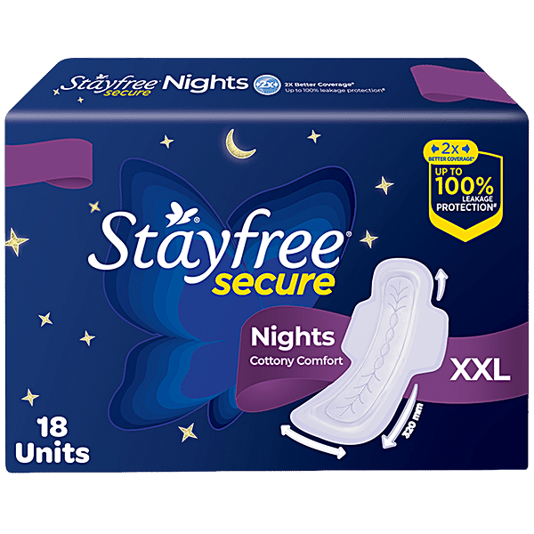 Stayfree Secure Nights Cottony Soft Comfort Sanitary Pad (XL) 18's