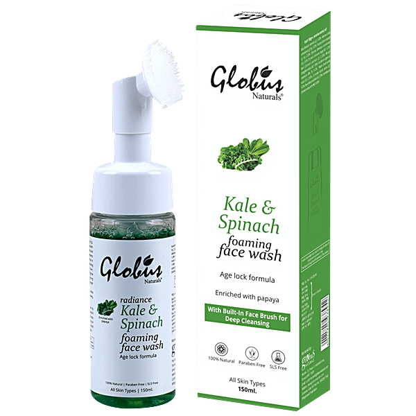 Buy Globus Naturals Kale & Spinach AntiAging Foaming Face Wash With