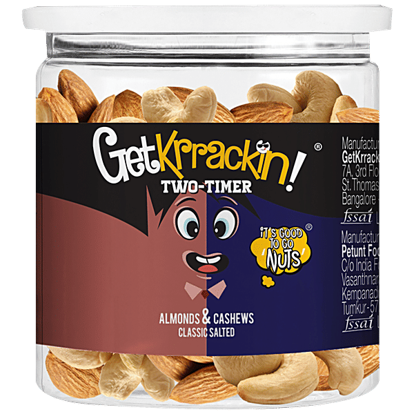 Buy GetKrrackin Two Timer Almonds & Cashews, Classic Salted Online at