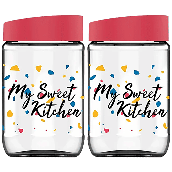 Buy Pasabahce Glass Jar / Container With Red Lid, 660 ml Online at Best