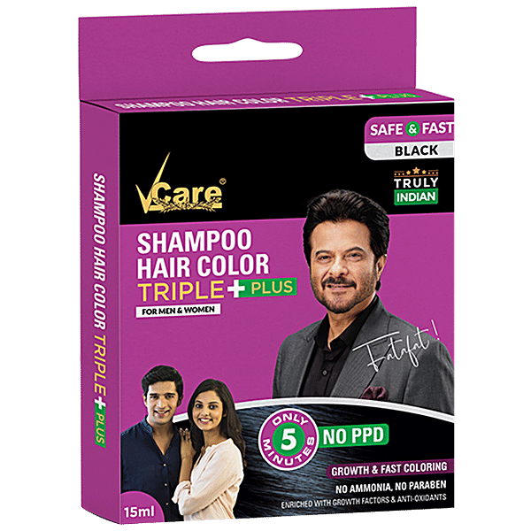 Buy Vcare Shampoo Hair Colour Triple Plus No Paraben & Sulphates