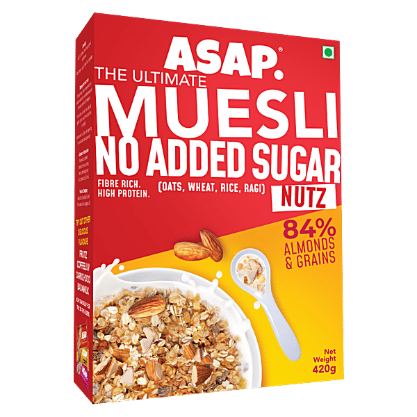 Buy ASAP Muesli Wholegrain Breakfast Rich In Fibre & Protein, Zero