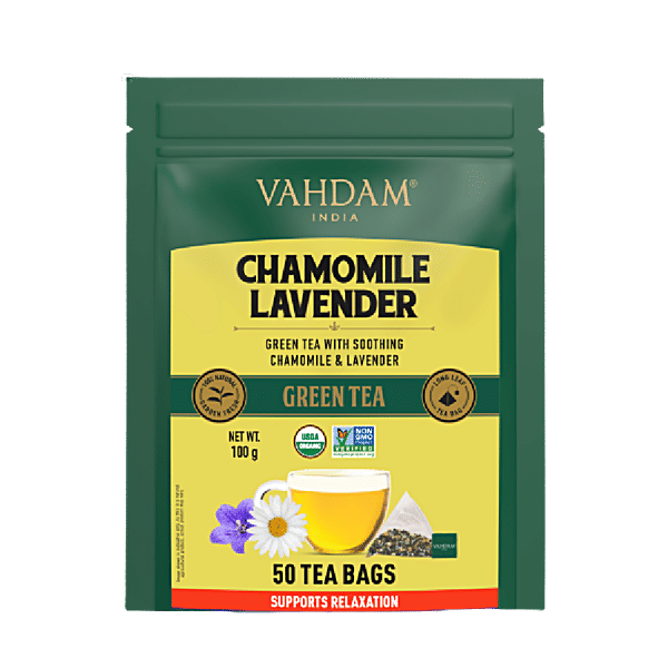 Buy Vahdam Chamomile Green Lavender Green Tea Provides Relaxation