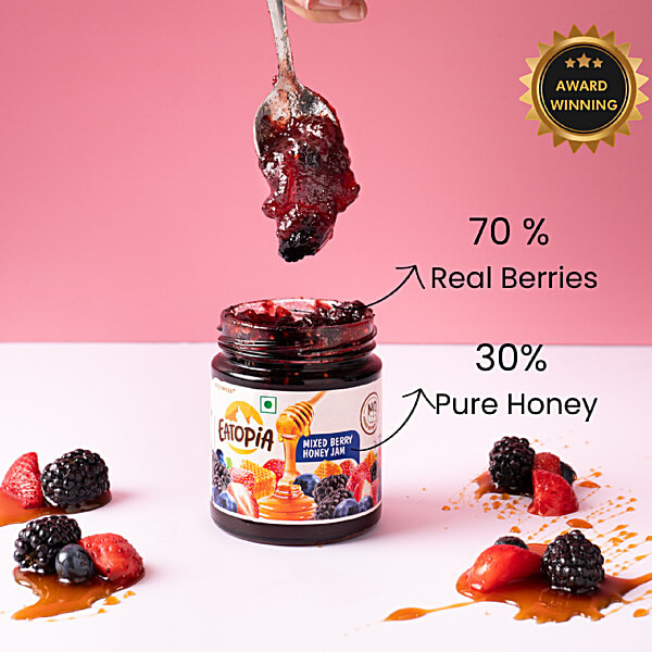 Buy Eatopia Eatopia Mixed Berry Honey Jam Online at Best Price of  