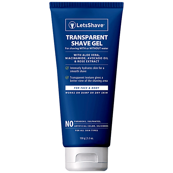 Buy LetsShave Transparent Shave Gel Hydrates Skin, For Face & Body