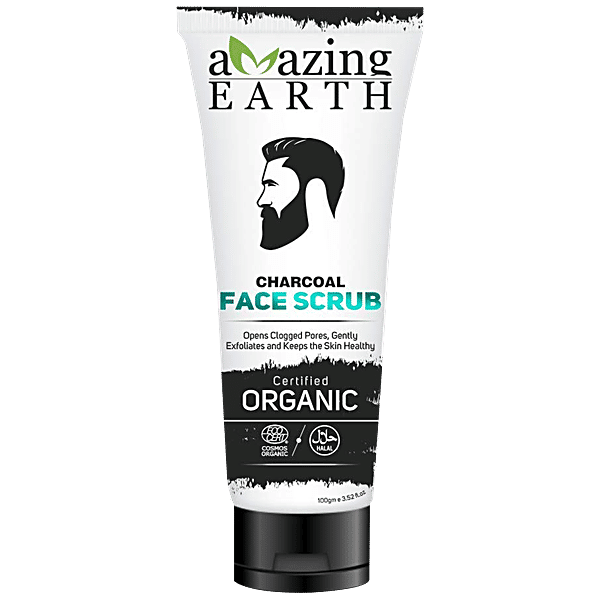 Buy Amazing Earth Charcoal Face Scrub Opens Clogged Pores, Gently