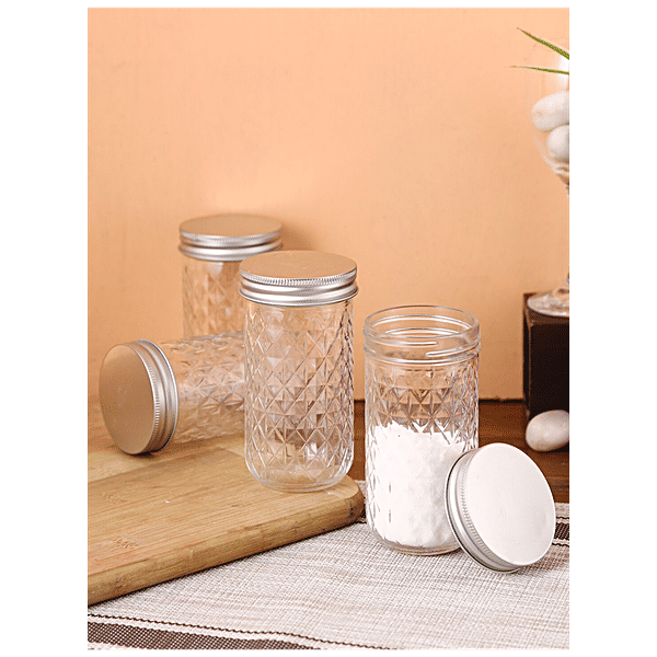 Buy STOREHAUS Glass Jar/Container With Steel Lid, High Quality