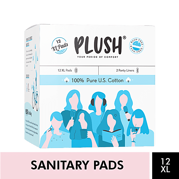 Buy Plush 100 Pure US Cotton Ultra Thin Sanitary Pads, XL pads and 2