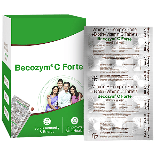 Buy Becozym ForteB Complex Tablets With Vitamin C & Biotin Online at Best Price of Rs 25