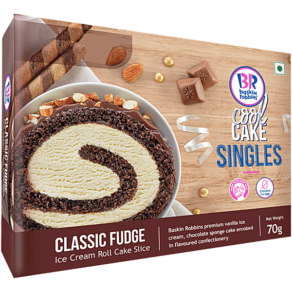 Buy Baskin Robbins Ice Cream Roll Cake Slice Classic Fudge Online at