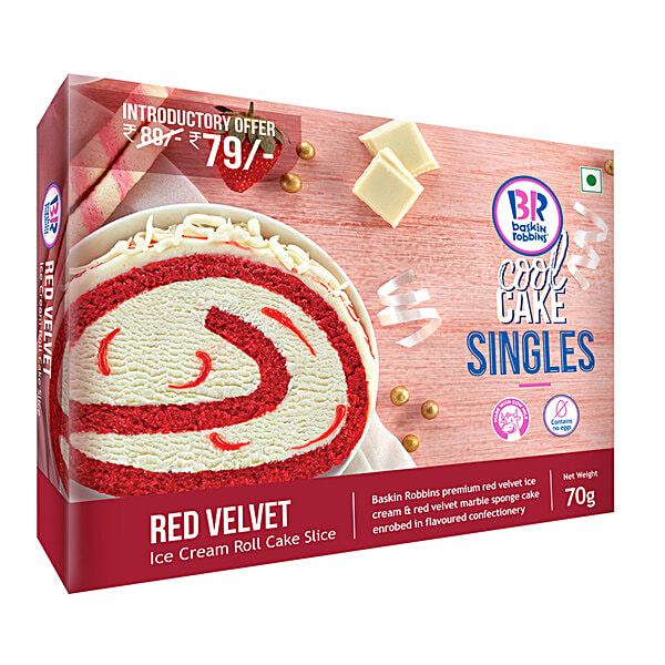 Buy Baskin Robbins Ice Cream Roll Cake Slice Red Velvet Online at