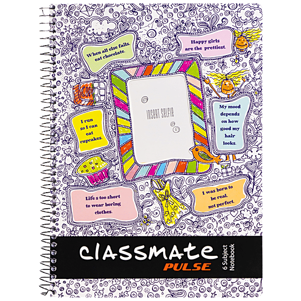 Buy Classmate Pulse Notebook Ruled, Single Line, 240 mm x 180 mm, Spiral Binding, 302 pages