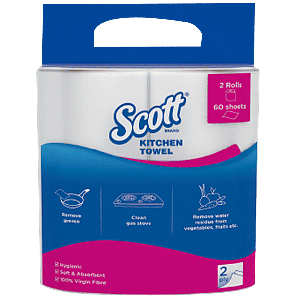 Buy Scott Kitchen Towel Rolls 2 Ply, Highly Absorbent, Lint Free Paper Online at Best Price of