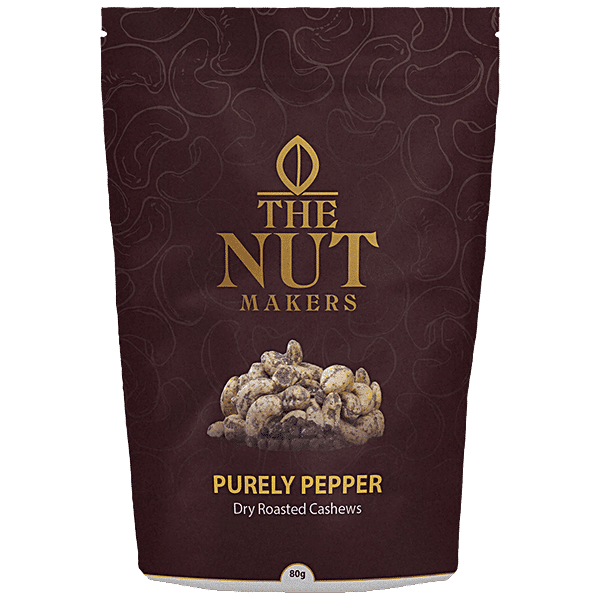 Buy The Nut Makers Dry Roasted Cashews Purely Pepper, Healthy Nuts