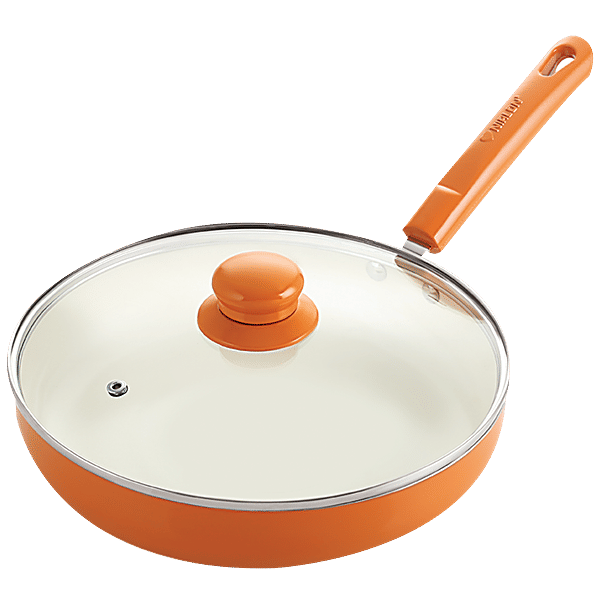 Buy Nirlon NonStick Aluminium Fry Pan Induction Bottom, With Glass