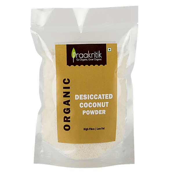 Buy Praakritik Desiccated Coconut Powder Organic, Unsweetened, Fibre